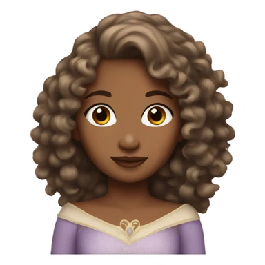 princess with ash brown, curly hair sticker