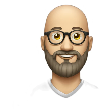 bald beard man tattoo with glasses sticker