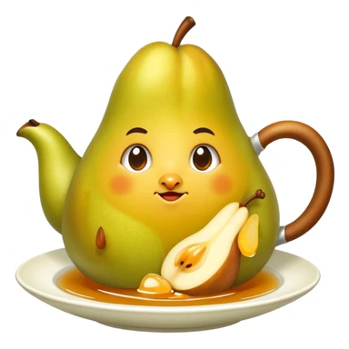 cut up pear tea soup sticker