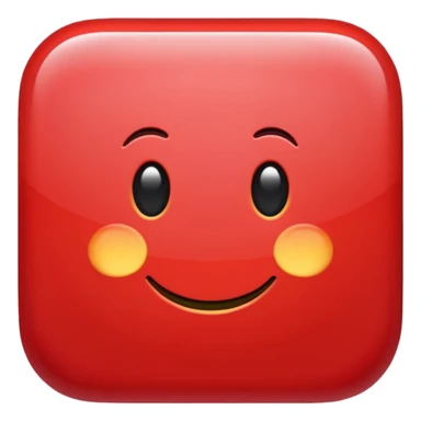 Red square with rounded edges  sticker