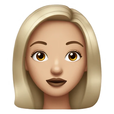 Brunette white girl with big lips and lashes sticker