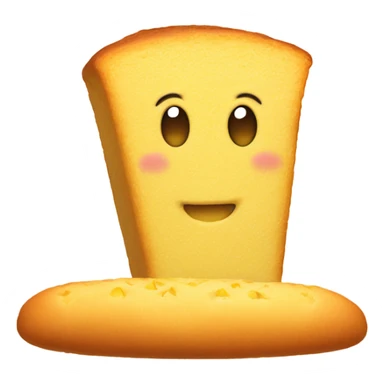 Corn bread with cute face sticker