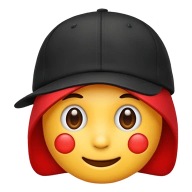 Quiero un emoji con una gorrita negra con las letras CH en color rojo sticker