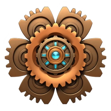 a steampunk-styled flower sticker