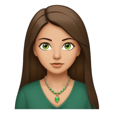 Pretty middle age woman with green eyes and long straight Ash-brown hair  sticker