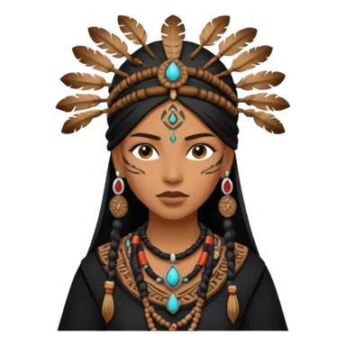 shaman woman in black clothes sticker