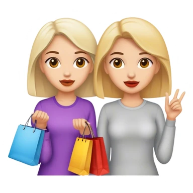 Two girls shopping  sticker