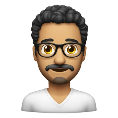 maestro de español con el cabello corto con lentes cabello negro con rasgos hispanos europeos sticker