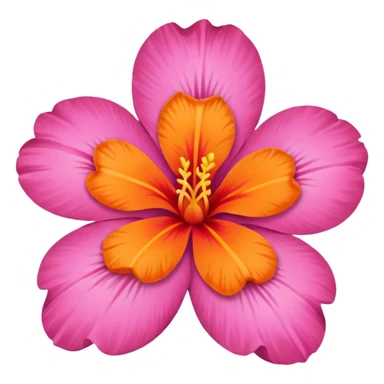 Hawaiian flower pink in the middle and orange on the outer sticker