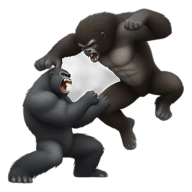 Werewolf fighting a Gorilla sticker