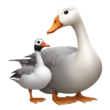 Goose with human baby sticker