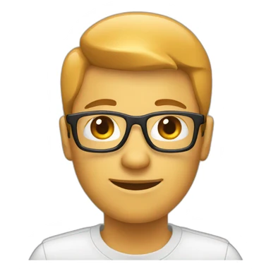 emoji style software engineer avatar, only 1 on screen sticker