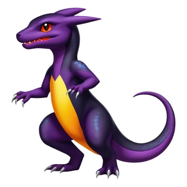 Shiny Salandit-Umbreon-Charmeleon-Fakémon-hybrid-creature (full body)  sticker
