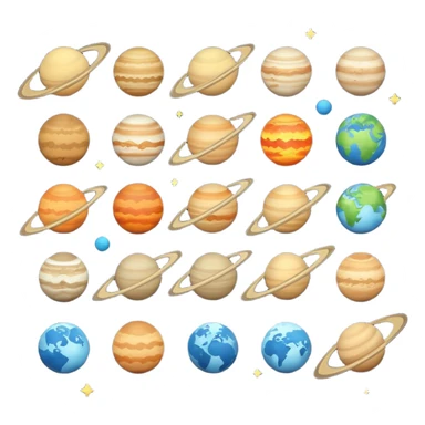 12 planets emojis I need a line for each planet :mercury Venus  sticker