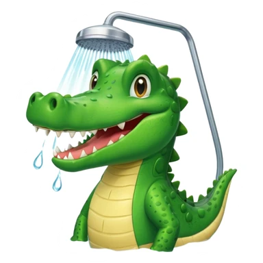 Cute crocodile is showing under the shower like game Where's my water sticker
