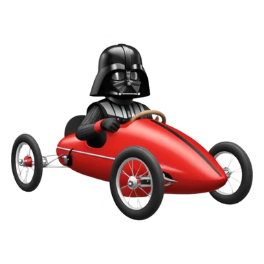 Darth Vader’s plush and refined streamlined rear-engine two cylinder racing cyclekart with advanced rugged suspension and steering  sticker
