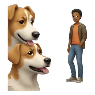 dog and human  sticker