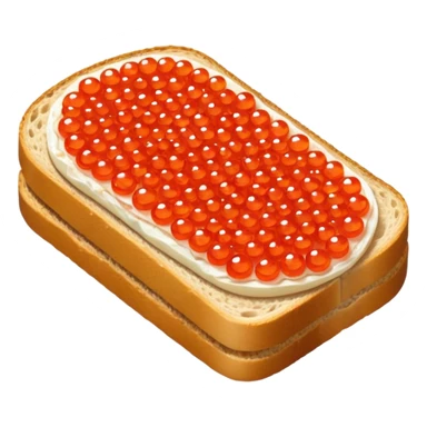 red caviar on a bread sticker