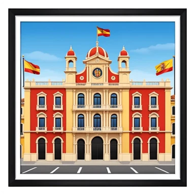 ayuntamiento con una bandera de españa sticker