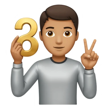 A Man holding the number 6 in one hand, and the number 7 in the other Hand.  sticker