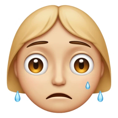 emoji face with short narrow eyes, tears welling up and then being reabsorbed sticker