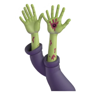 zombie with one hand reaching up sticker