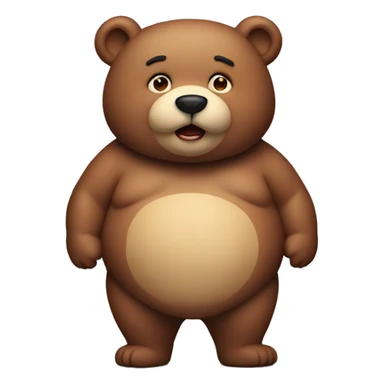 chubby bear with a belly sticker