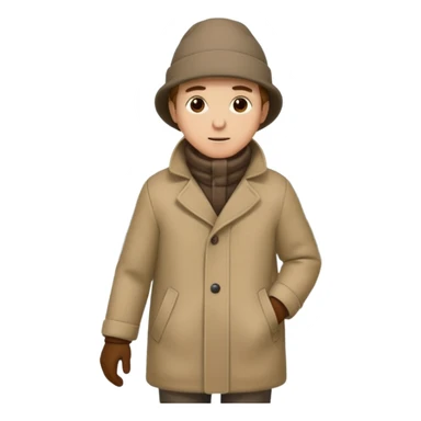 hombre caminando abrigado sticker