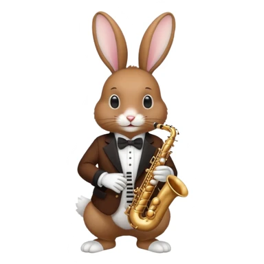 rabit playing saxophone jazz sticker