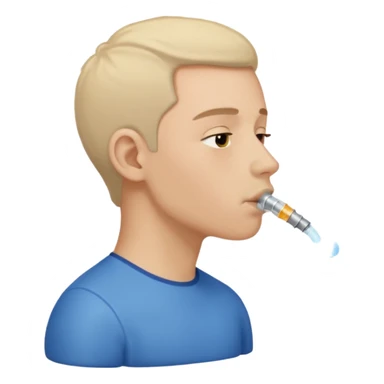 Side profile nose breathing oxigen sticker