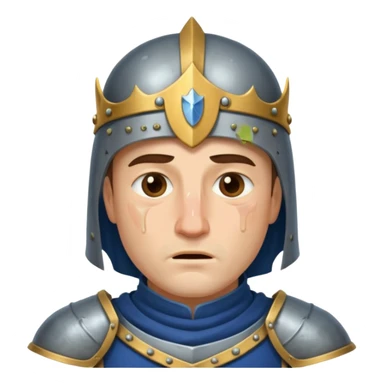 Orta çağdan şövalye ama gözünden yaş akıyor sticker