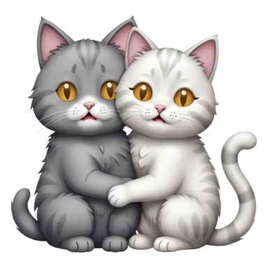 Cat crying hugging another cat  sticker
