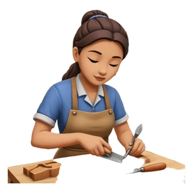 Wood Carving Craftsman woman sticker