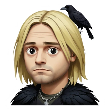 Kurt cobain as a crow sticker