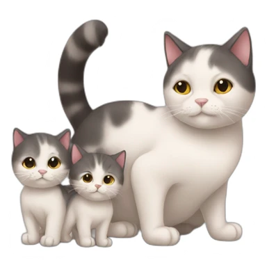 pregnant cat with kittens sticker