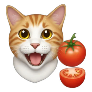 cat eat tomato sticker