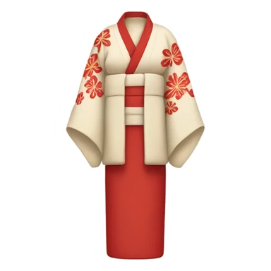 kimono red beige sticker