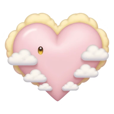 Heart of a cloud in soft pink, beige and yellow pastel light sticker