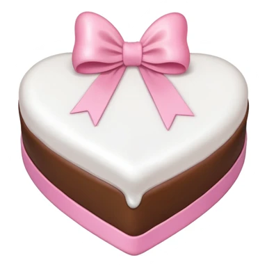 white heart shaped birthday cake with pink bow sticker