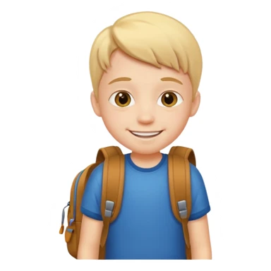 student kid with backpack sticker