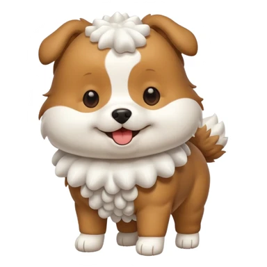 a full body of cute dog with puffer sticker