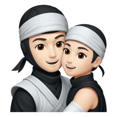 Ninja nike blanco, dando besos sticker