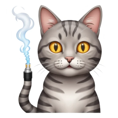 Cat with vape sticker