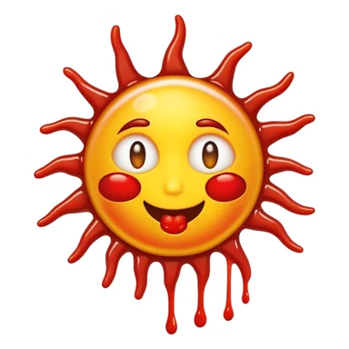 The sun with ketchup  sticker