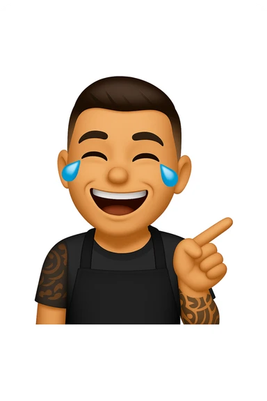 prendi spunto dalla foto Uomo che ride emoji stile iphone sticker