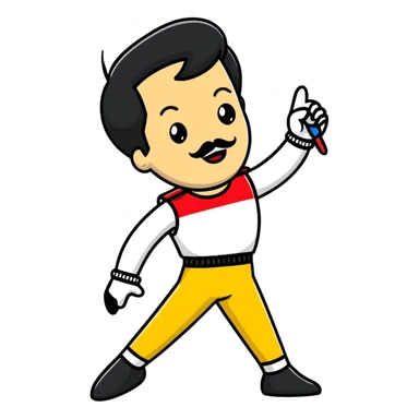 Freddie Mercury in iconic pose sticker