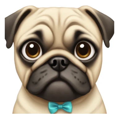 Pug with a bow  sticker