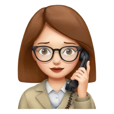 Girl in glasses on the phone (iPhone$ sticker