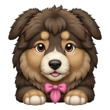 A dark-colored Caucasian Shepherd puppy with cropped ears sticker