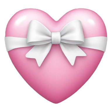 Pink heart with a white bow around it sticker